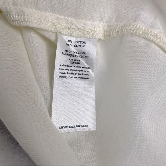 FAHERTY The Uptown Shirt Whisper Ivory Lightweight Organic Cotton Womens Sz M - Picture 13 of 15